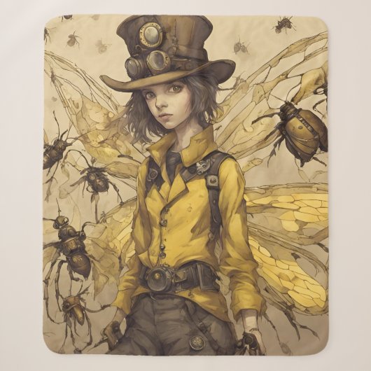 Dampfmaschinen-Punk Insekten-Dame Sherpadecke (Vorderseite)