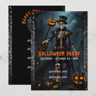 Dampfmaschinen-Skelett Einladung