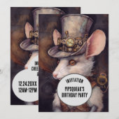Dampfmaus-Rattenkapitän  Einladung (Vorne/Hinten)