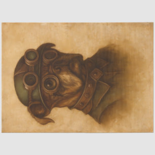 Dampfpanther-Aviator-Mops-Decoupage Seidenpapier