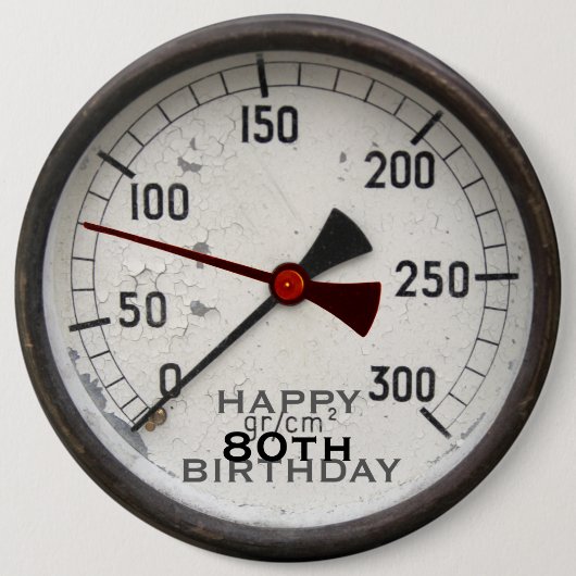 Dampfpunk-Altmanometer 80. Geburtstag-Taste Button (Vorderseite)
