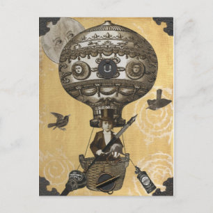 Dampfpunk-Ballon Postkarte