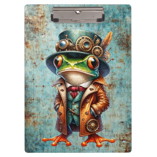 Dampfpunk-Frosch Klemmbrett (Vorderseite)