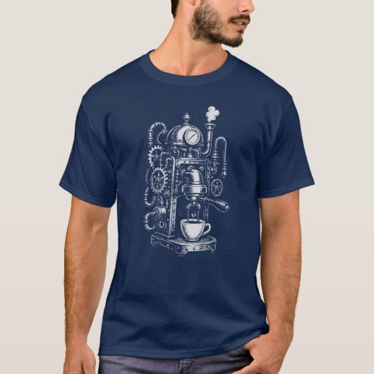 Dampfpunk-Kaffeemaschine T-Shirt (Vorderseite)