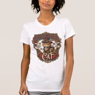 Dampfpunk-Katze Katze Dampfpunk Vintage T-Shirt