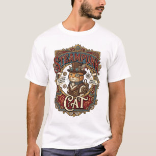 Dampfpunk-Katze Katze Dampfpunk Vintage T-Shirt
