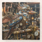 Dampfpunk-Kookaburra Glasuntersetzer (Vorderseite)