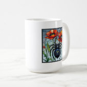 Dampfpunk-Spinne-Buntglas-Mohn-Auge-Kunst Kaffeetasse (VorderseiteRechts)