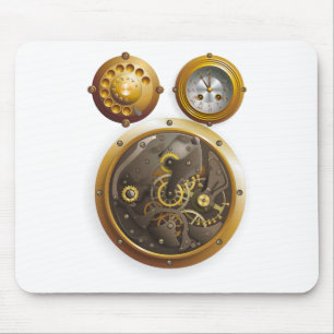 Dampfpunk-Uhr Mousepad