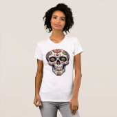 Dampfpunk-Zuckerschädel T-Shirt (Vorne ganz)