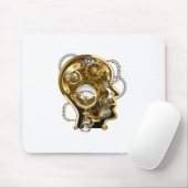 Dampfpunkkopf mit Manometer Mousepad (Mit Mouse)