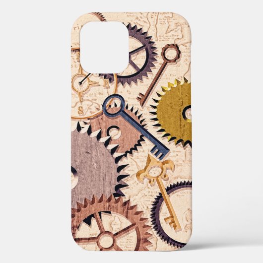 Dampfrad, Getriebe, Schlüssel, Alte Ölfarbe Case-Mate iPhone Hülle (Rückseite)