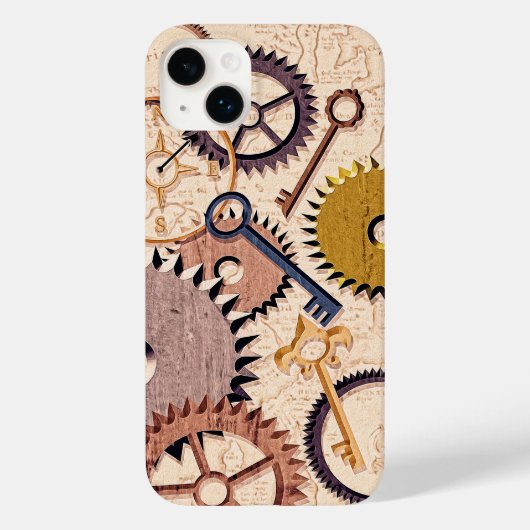 Dampfrad, Getriebe, Schlüssel, Alte Ölfarbe Case-Mate iPhone Hülle (Rückseite)