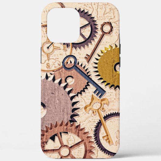 Dampfrad, Getriebe, Schlüssel, Alte Ölfarbe Case-Mate iPhone Hülle (Rückseite)