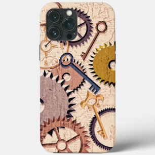 Dampfrad, Getriebe, Schlüssel, Alte Ölfarbe Case-Mate iPhone Hülle