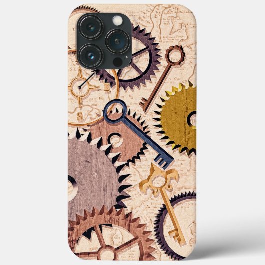 Dampfrad, Getriebe, Schlüssel, Alte Ölfarbe Case-Mate iPhone Hülle (Rückseite)