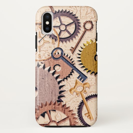 Dampfrad, Getriebe, Schlüssel, Alte Ölfarbe Case-Mate iPhone Hülle (Rückseite)