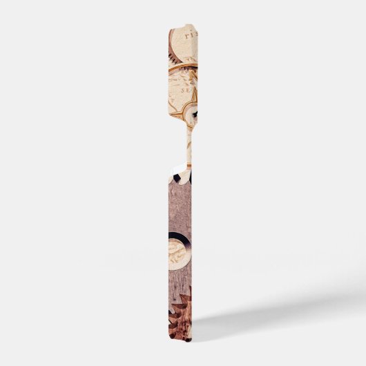 Dampfrad, Getriebe, Schlüssel, Alte Ölfarbe iPhone Hülle (Rechte Seite)