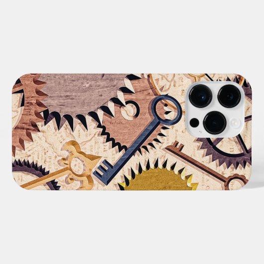 Dampfrad, Getriebe, Schlüssel, Alte Ölfarbe iPhone Hülle (Rückseite (Horizontal))