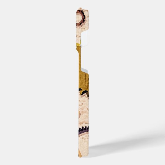 Dampfrad, Getriebe, Schlüssel, Alte Ölfarbe iPhone Hülle (Linke Seite)