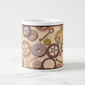 Dampfrad, Getriebe, Schlüssel, Alte Ölfarbe Jumbo-Tasse (Vorderseite)