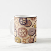 Dampfrad, Getriebe, Schlüssel, Alte Ölfarbe Kaffeetasse (Vorderseite Links)