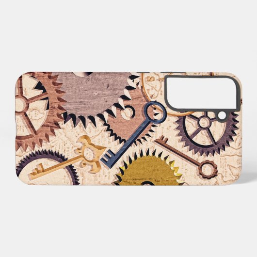 Dampfrad, Getriebe, Schlüssel, Alte Ölfarbe Samsung Galaxy Hülle (Rückseite (Horizontal))