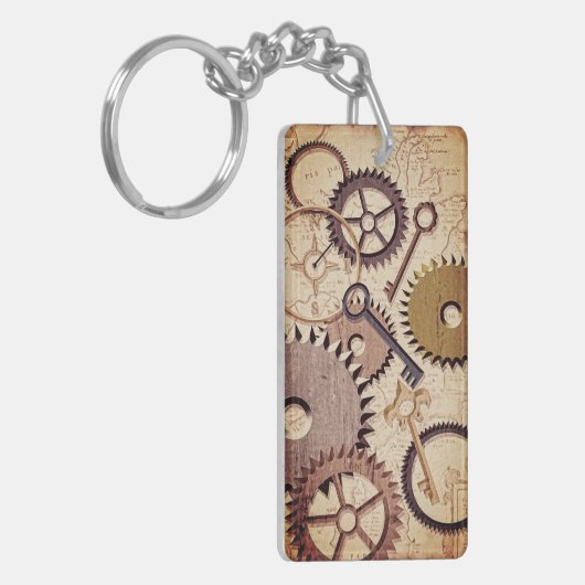 Dampfrad, Getriebe, Schlüssel, Alte Ölfarbe Schlüsselanhänger (Vorderseite links)