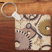 Dampfrad, Getriebe, Schlüssel, Alte Ölfarbe Schlüsselanhänger (Vorderseite)