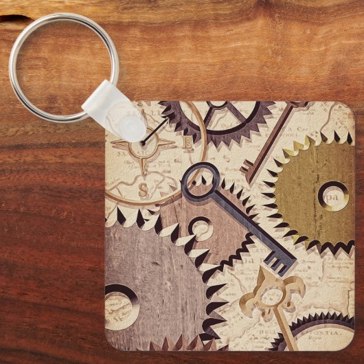 Dampfrad, Getriebe, Schlüssel, Alte Ölfarbe Schlüsselanhänger (Vorderseite)