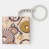 Dampfrad, Getriebe, Schlüssel, Alte Ölfarbe Schlüsselanhänger (Rückseite)