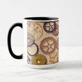 Dampfrad, Getriebe, Schlüssel, Alte Ölfarbe Tasse (Links)