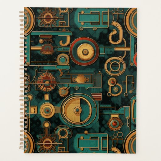 Dampfräder Teal Rot Gold Planer (Vorderseite)