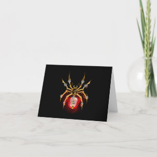 Dampfratten-Spinne auf Schwarz Feiertagskarte