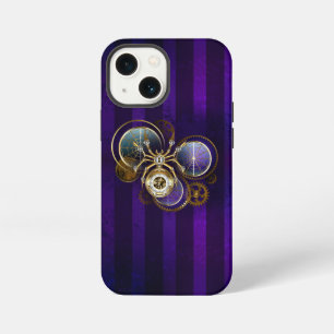 Dampfratten-Spinne auf violettem Hintergrund iPhone 13 Mini Hülle