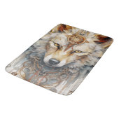 Dampfschatten Steampunk-Wolf Badematte (Schrägansicht)