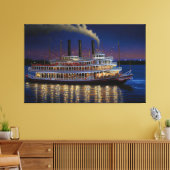 Dampfschiff auf dem Mississippi, Schöne Kunst Leinwanddruck (Insitu (Wohnzimmer))