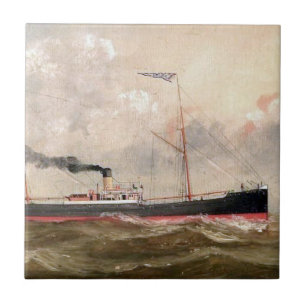 Dampfschiff Louise 1800er Jahre Fliese