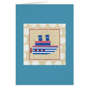 Dampfschiff mit Propeller und Blue Smokestacks