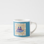 Dampfschiff mit Propeller und Blue Smokestacks Espressotasse (Rechts)