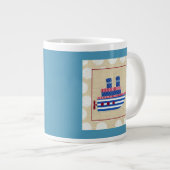 Dampfschiff mit Propeller und Blue Smokestacks Jumbo-Tasse (Vorderseite Rechts)