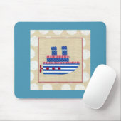 Dampfschiff mit Propeller und Blue Smokestacks Mousepad (Mit Mouse)