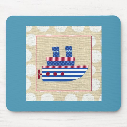 Dampfschiff mit Propeller und Blue Smokestacks Mousepad (Vorne)