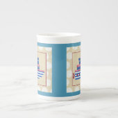 Dampfschiff mit Propeller und Blue Smokestacks Porzellantasse (Vorderseite)