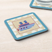 Dampfschiff mit Propeller und Blue Smokestacks Untersetzer (Linke Seite)