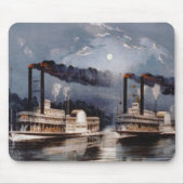 Dampfschiff Racing am Mississippi River Mousepad (Vorne)