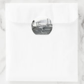 Dampfschiff Runder Aufkleber (Tasche)