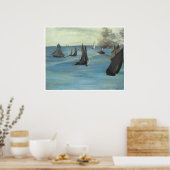 Dampfschiff, Seascape oder Sea View, ruhiges Wette Poster (Küche)