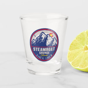 Dampfschiff Springs Colorado Berg Skiwandern Schnapsglas