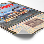 Dampfschiffahrt Zürichsee Vintage Poster 1900 (Ecke)